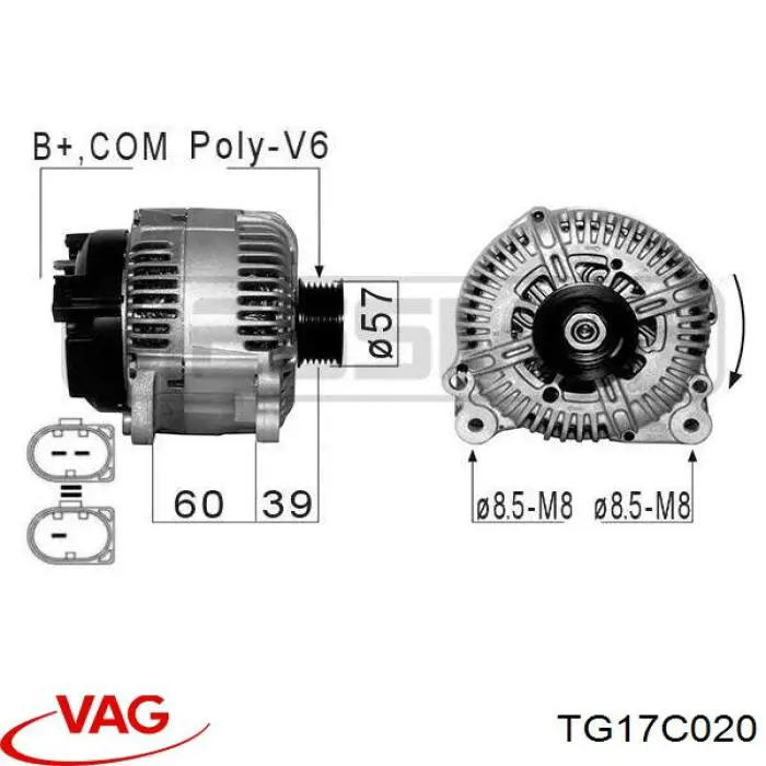 Alternador del motor VAG TG17C020 precio, desde 246,14 EUR
