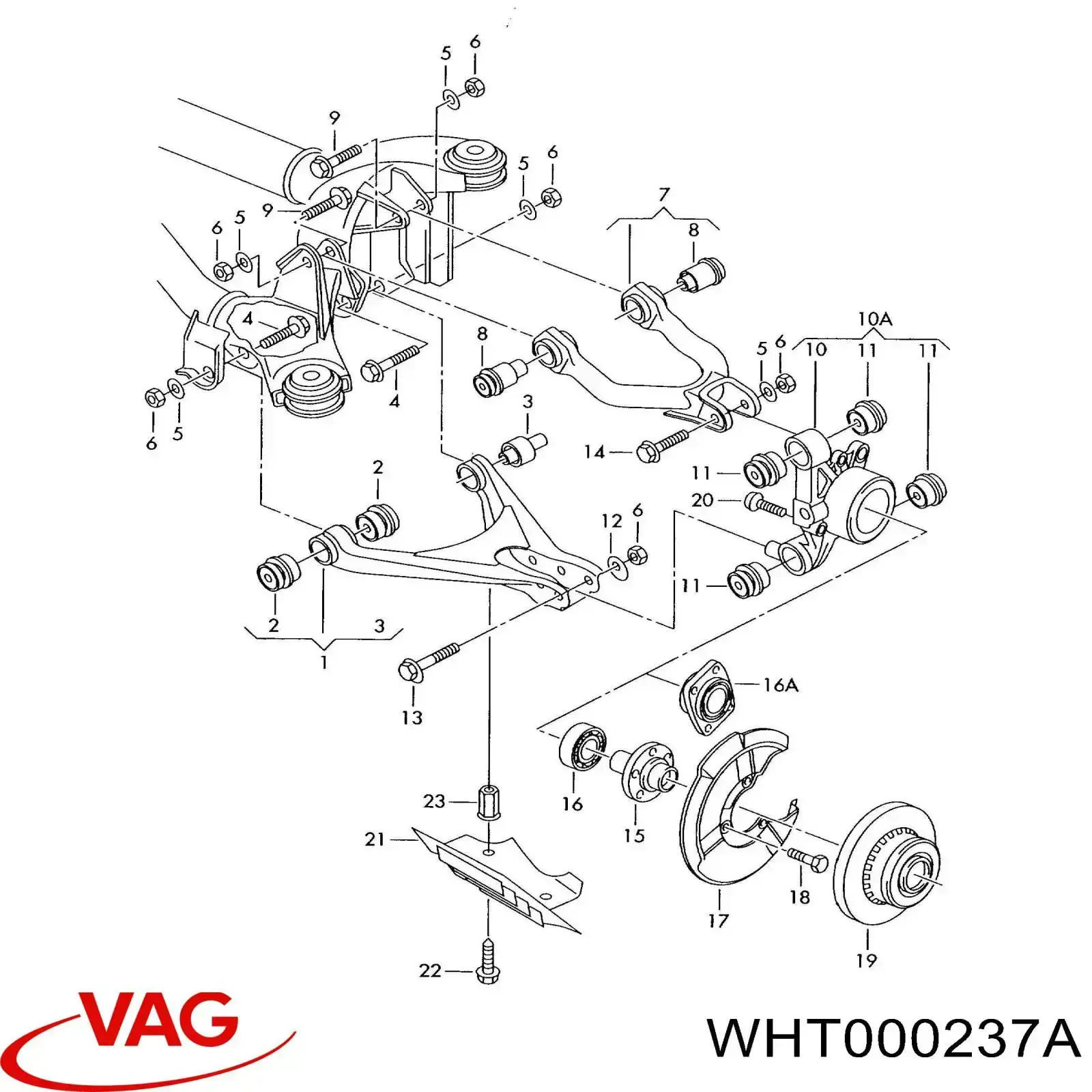 WHT000237A VAG tornillo de rótula de suspensión delantera a mangueta
