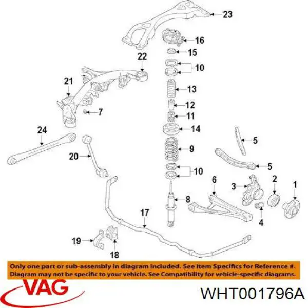 Comprar WHT001796A VAG Arandela interior del perno de fijación del brazo inferior trasero