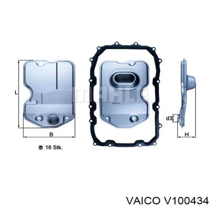 Filtro de transmisión automática V100434 VEMO/Vaico