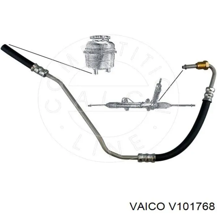 Manguera de baja presión de dirección asistida, de la cremallera al depósito VEMO/Vaico V101768 precio, desde 34,85 EUR