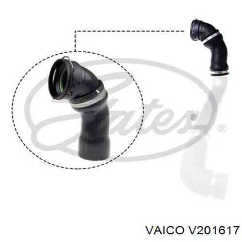 V201617 VEMO/Vaico tubo flexible de aire de sobrealimentación izquierdo