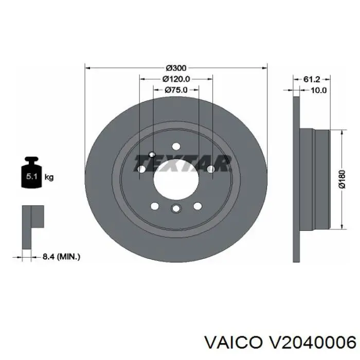 Disco de freno trasero BMW 5 E34