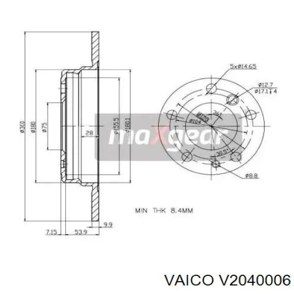 Disco de freno trasero BMW 5 E34