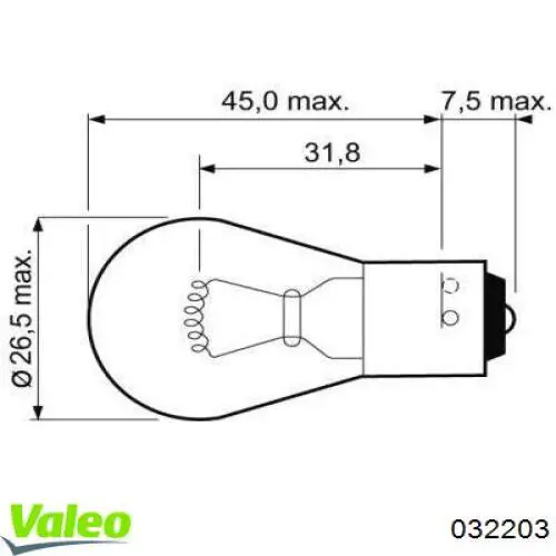 Comprar 032203 VALEO Bombilla de luz