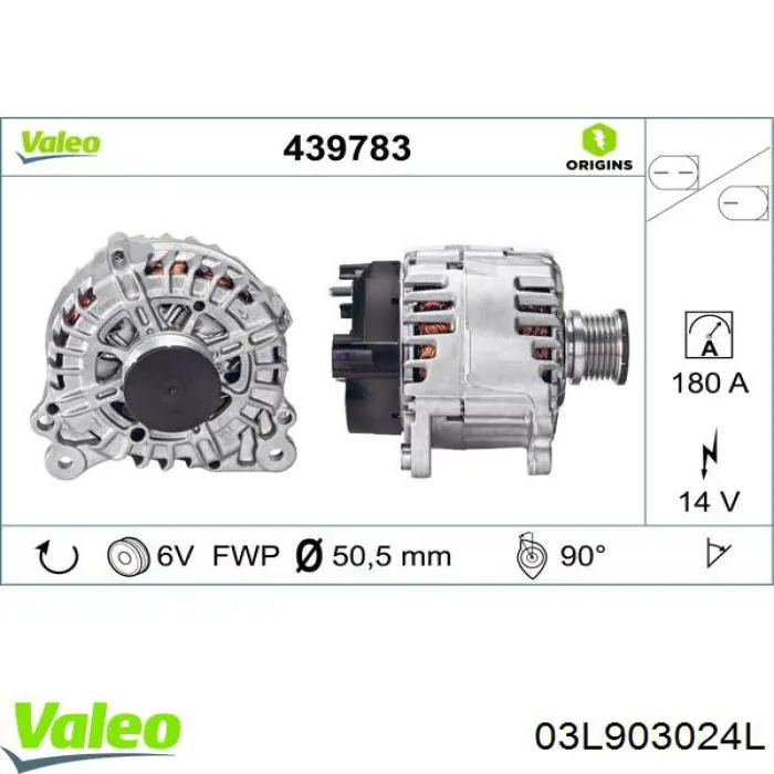 03L903024L VALEO alternador