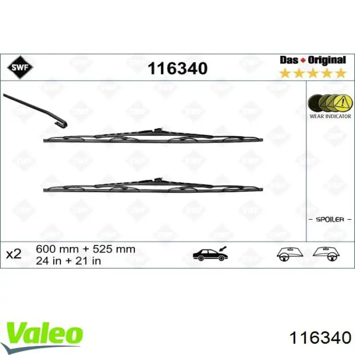Comprar 6272548 Opel Juego de escobillas de luna delantera, 2 piezas