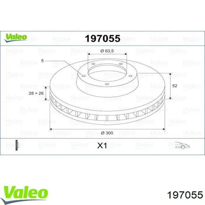 197055 VALEO freno de disco delantero