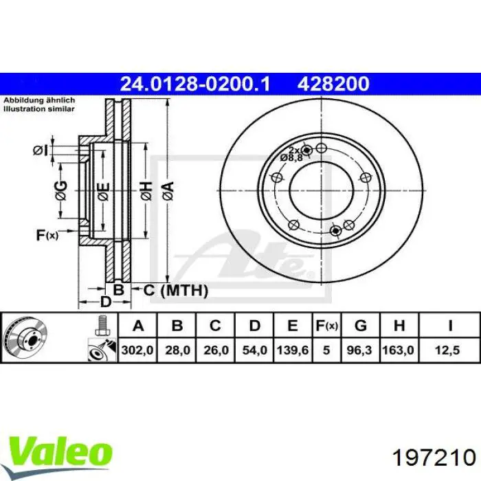 197210 VALEO disco de freno delantero