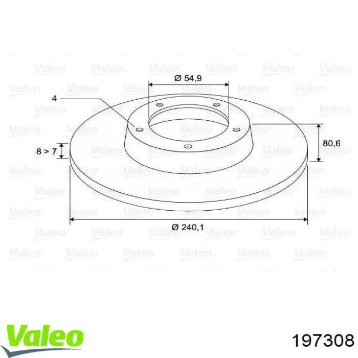 197308 VALEO disco de freno trasero