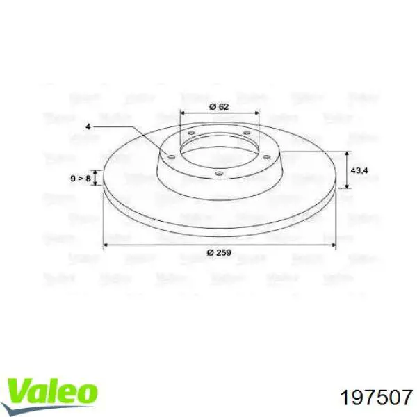 197507 VALEO disco de freno trasero