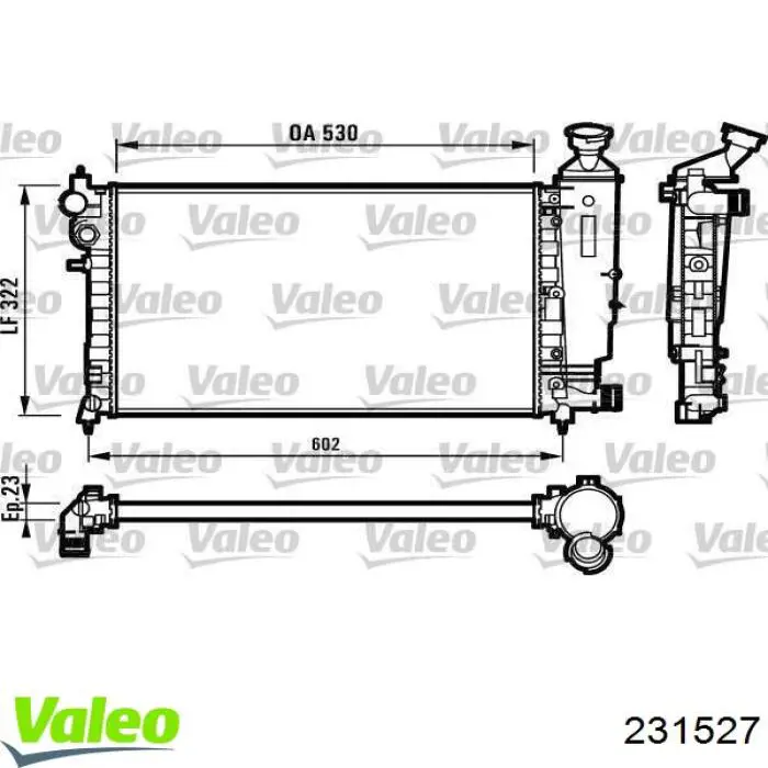 231527 VALEO radiador refrigeración del motor