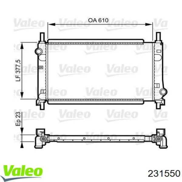 231550 VALEO radiador refrigeración del motor