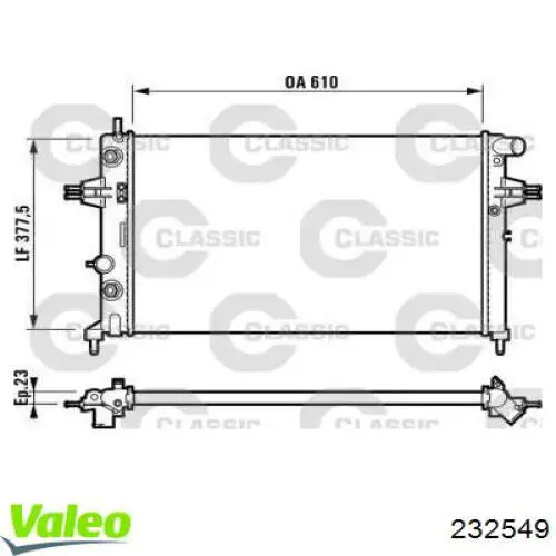 232549 VALEO radiador refrigeración del motor