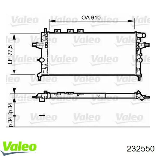 232550 VALEO radiador refrigeración del motor