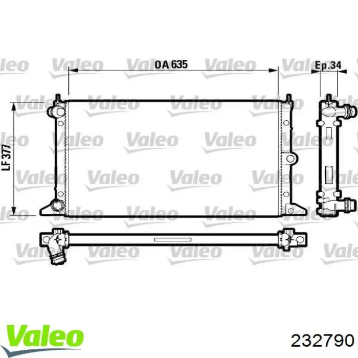 232790 VALEO radiador refrigeración del motor