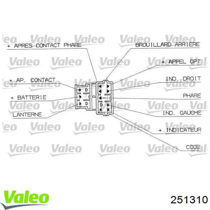 251310 VALEO conmutador en la columna de dirección izquierdo