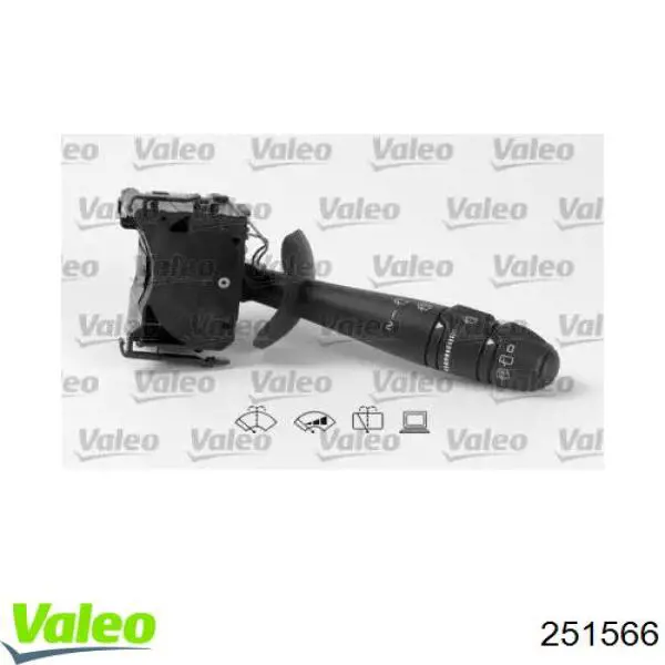 Conmutador derecho de la columna de dirección 251566 VALEO