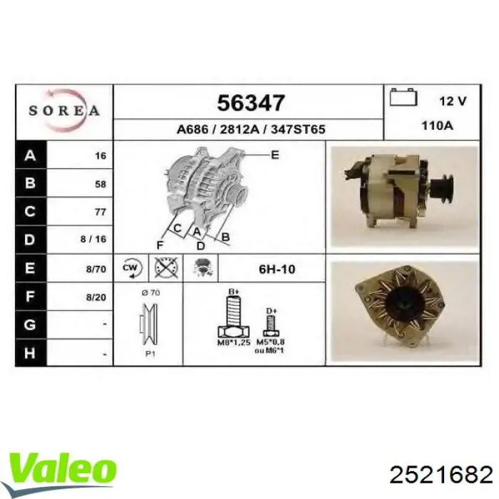 Alternador 12311734322 BMW