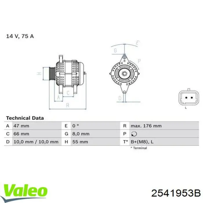 Alternador 2541953B VALEO