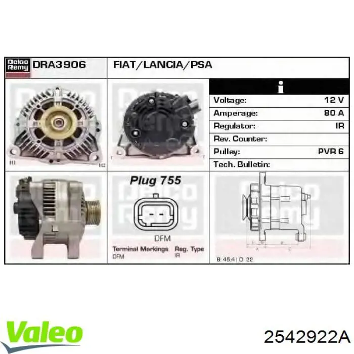 Alternador del motor Peugeot/Citroen 9649611380 precio, desde 144,56 EUR