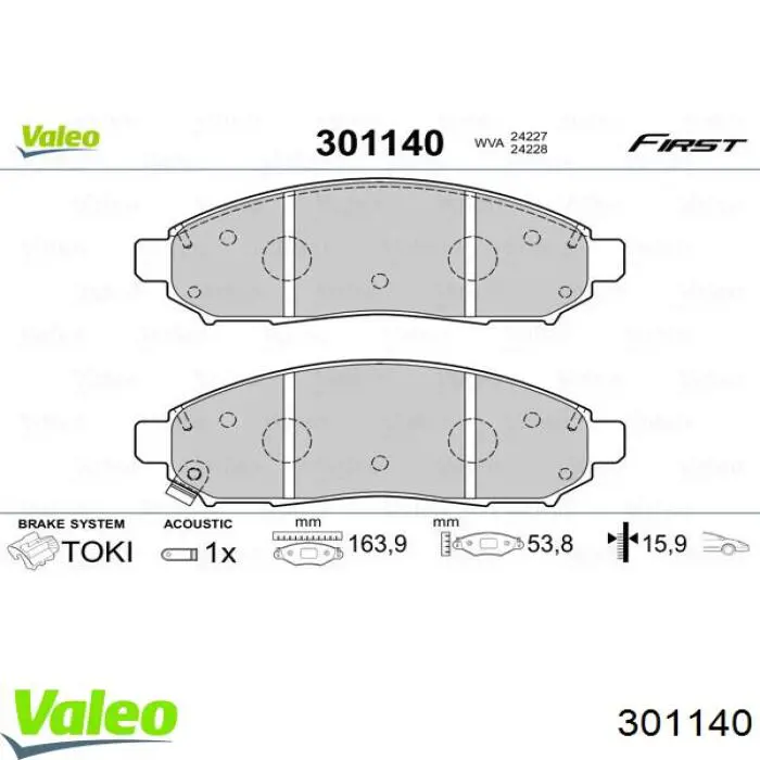 301140 VALEO pastillas de freno delanteras