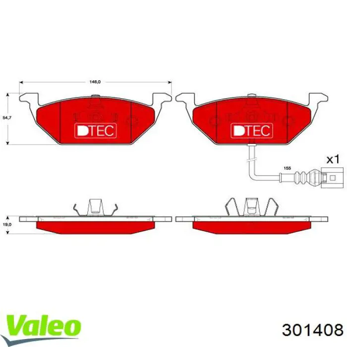 Pastillas de freno delanteras VALEO 301408