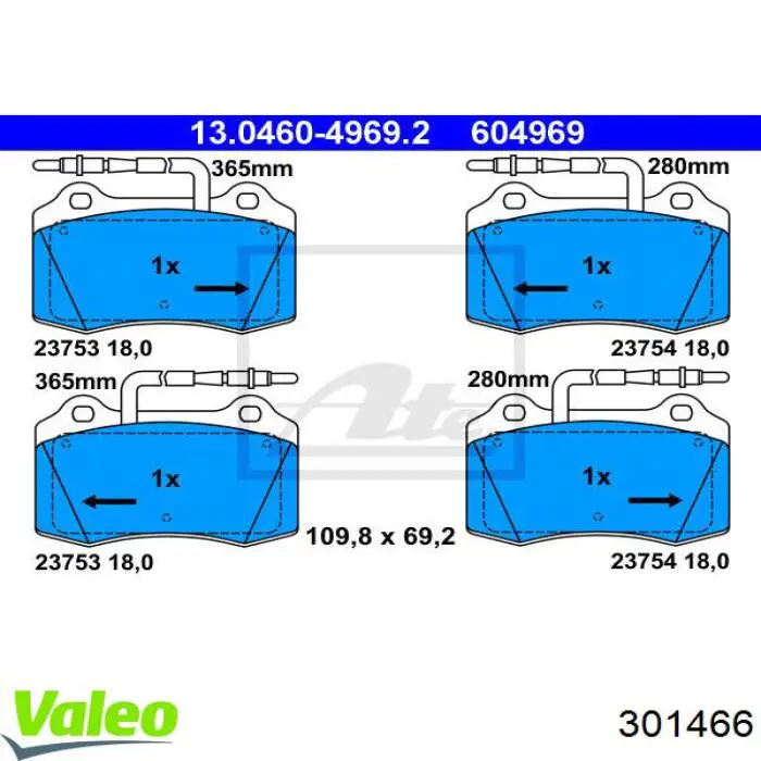 Pastillas freno delanteras VALEO 301466 precio, desde 37,95 EUR