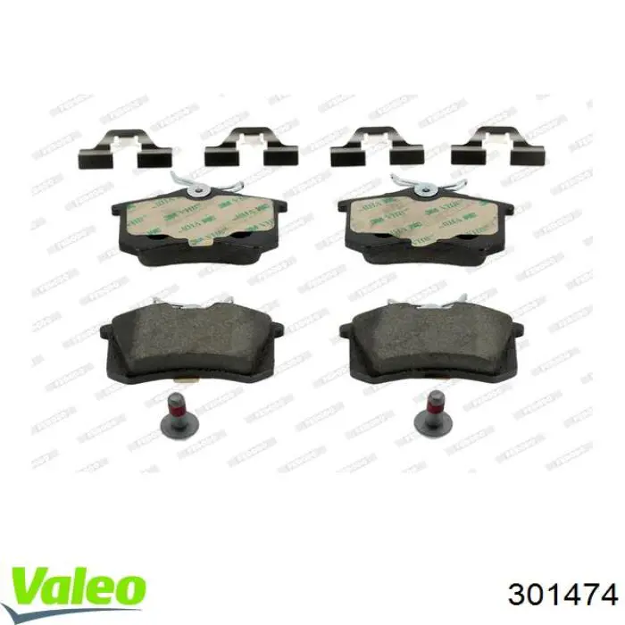 Pastillas de freno traseras 301474 VALEO