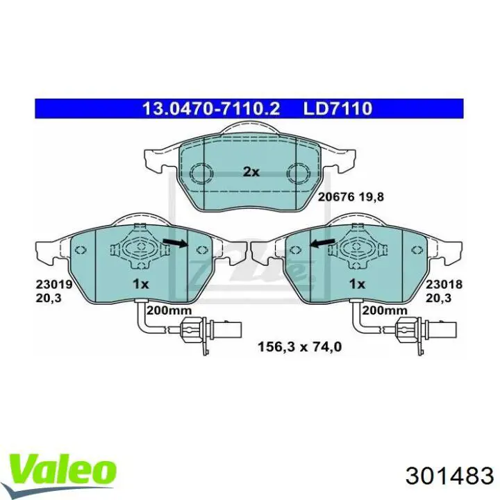 Pastillas de freno 301483 VALEO