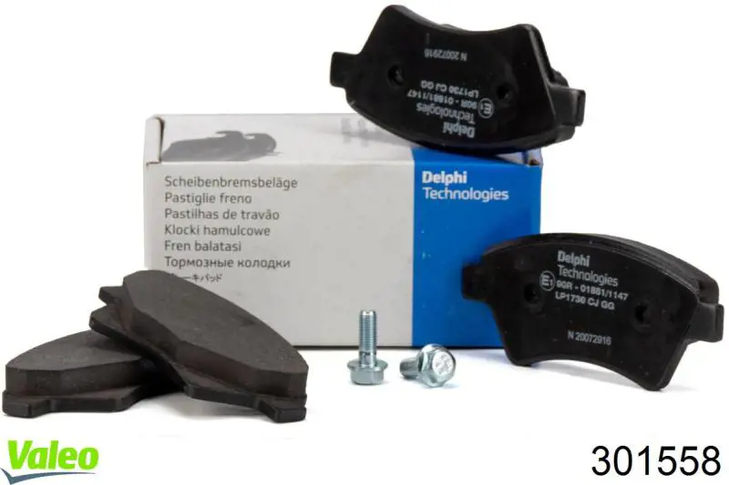 Comprar 301558 VALEO Pastillas delanteras de freno