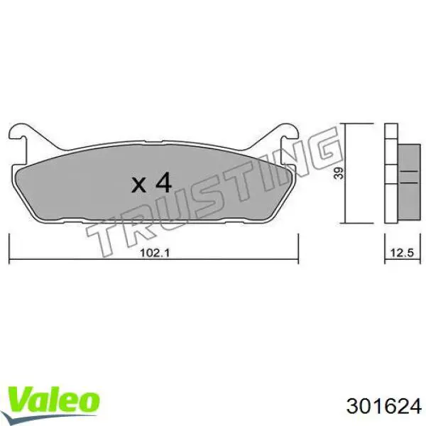 301624 VALEO pastillas de freno traseras