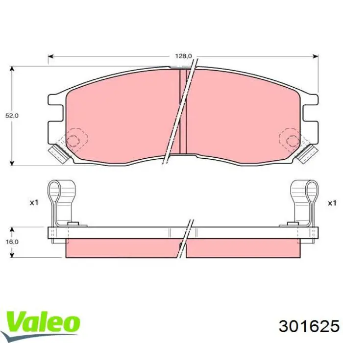 301625 VALEO pastillas de freno delanteras