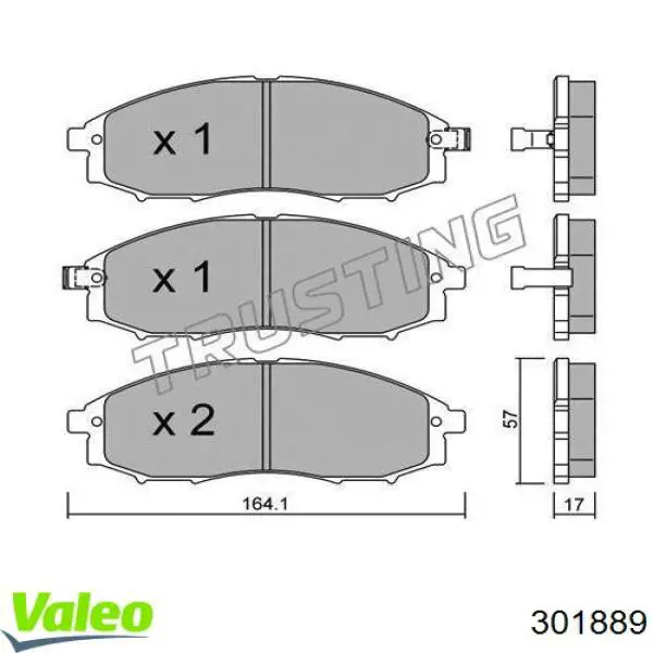 301889 VALEO pastillas de freno delanteras