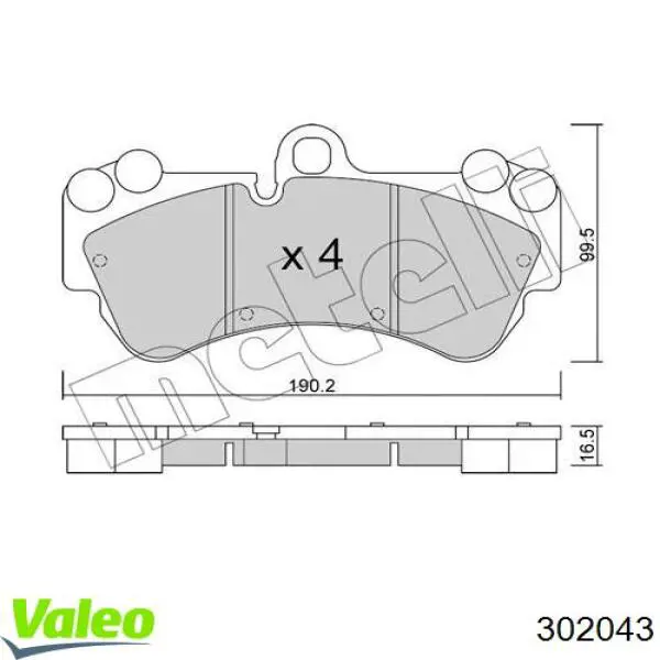 Pastillas de freno delanteras VALEO 302043