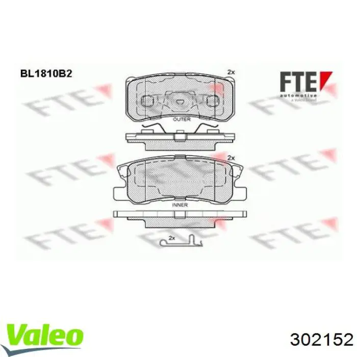 Pastillas traseras de freno VALEO 302152 precio, desde 20,63 EUR