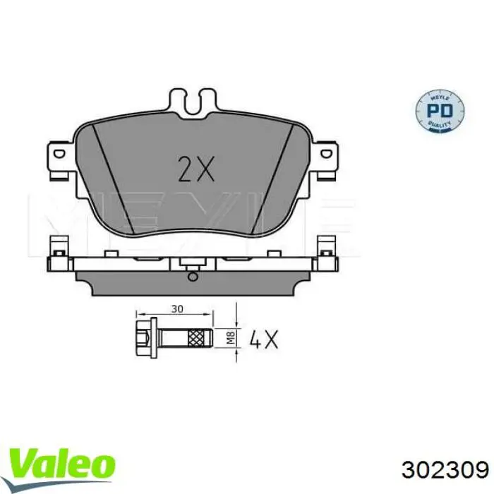 302309 VALEO pastillas de freno delanteras