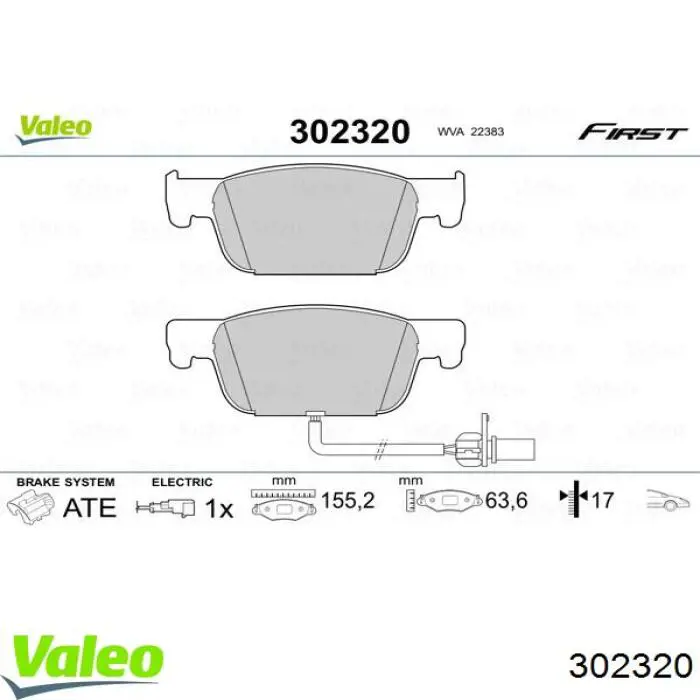 302320 VALEO pastillas de freno delanteras