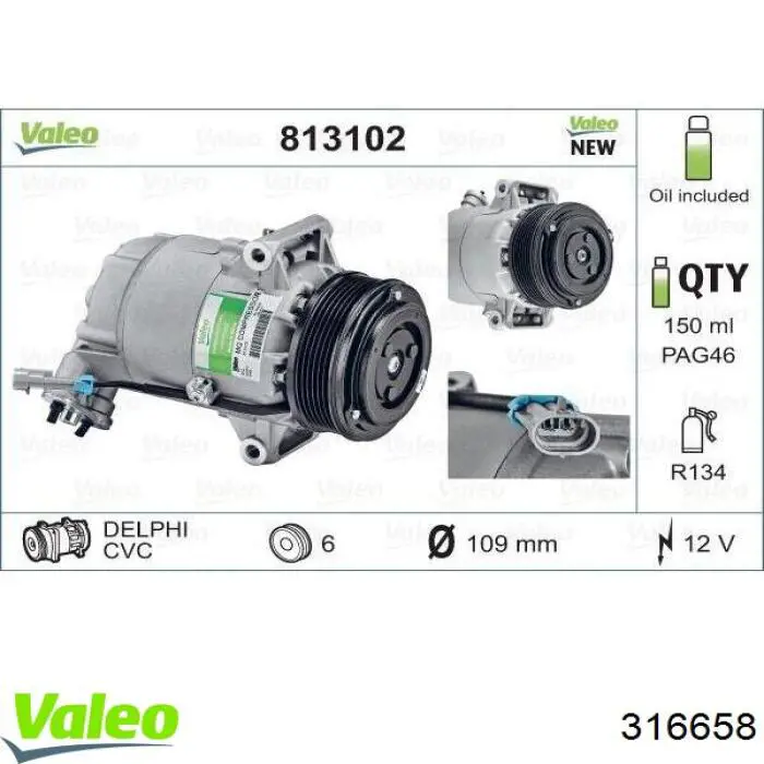 316658 VALEO radiador refrigeración del motor