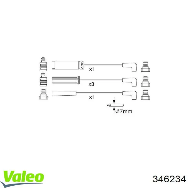 346234 VALEO juego de cables de encendido