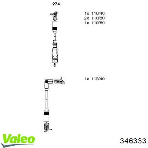 346333 VALEO Cables de alta tensión, juego