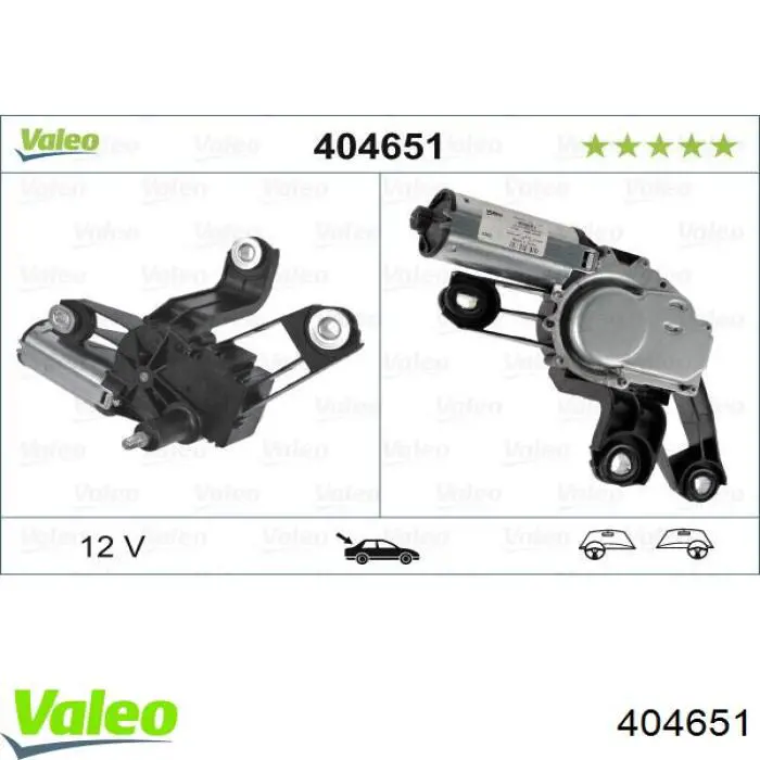 404651 VALEO motor limpiaparabrisas, trasera