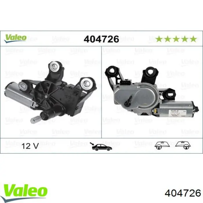 404726 VALEO motor limpiaparabrisas, trasera