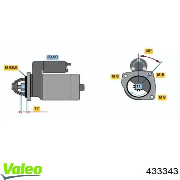 Motor de arranque 433343 VALEO