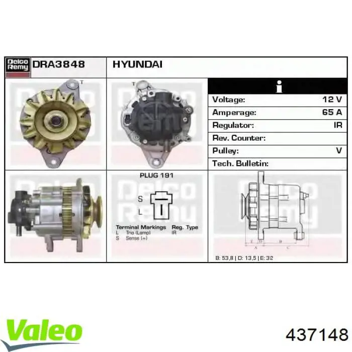 437148 VALEO alternador