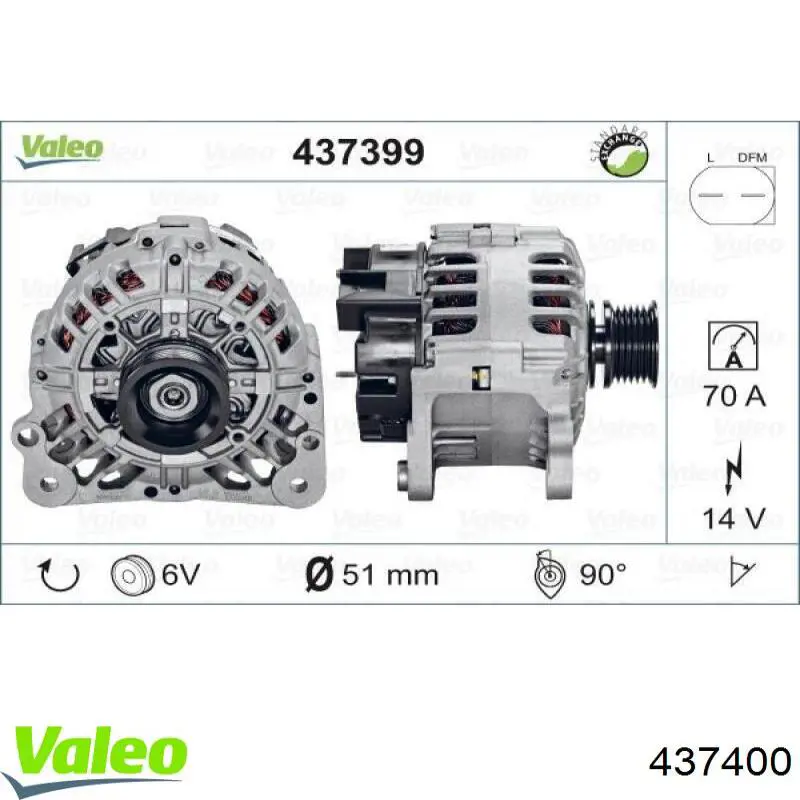 437400 VALEO Alternador de coche