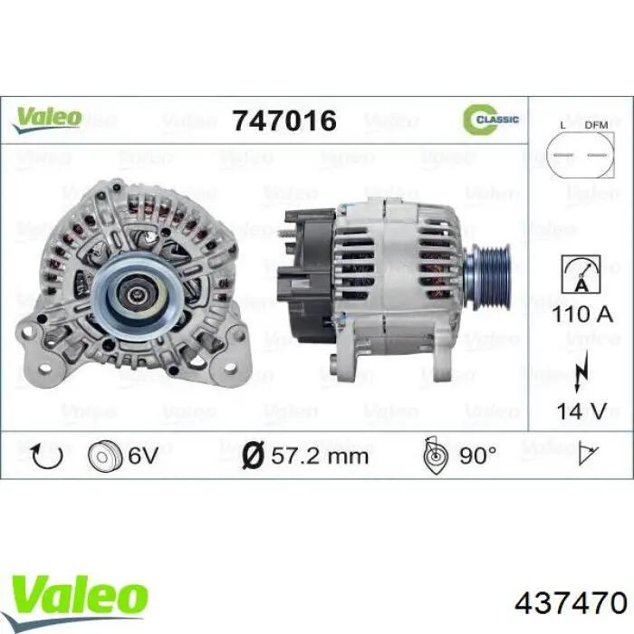 437470 VALEO Alternador de coche