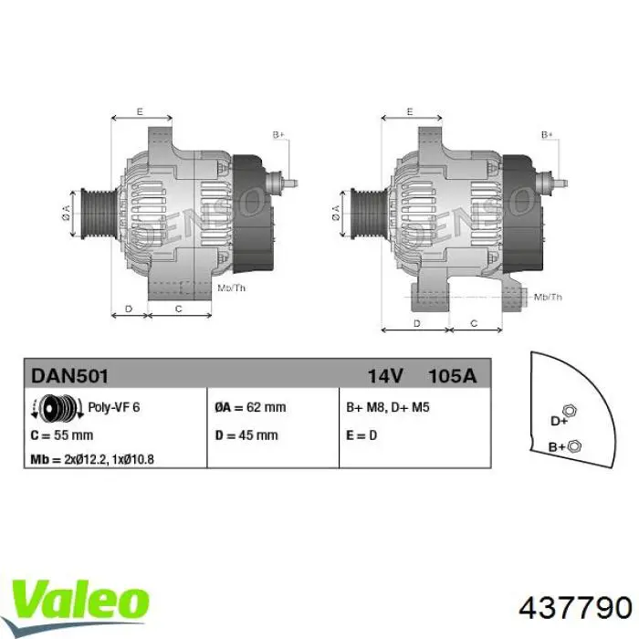 Alternador 822ST65 Startcar
