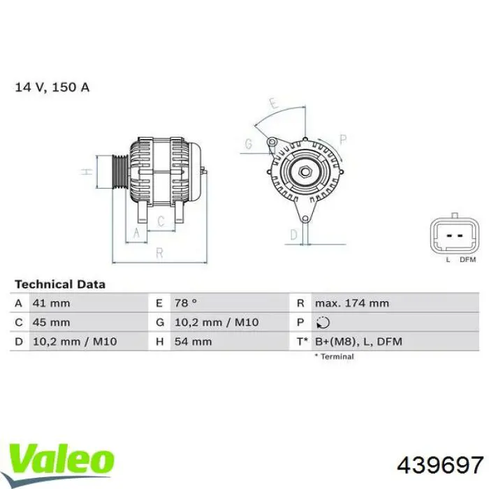 Alternador 9665735680 Peugeot/Citroen