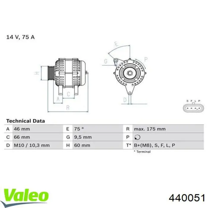 Alternador 440051 VALEO